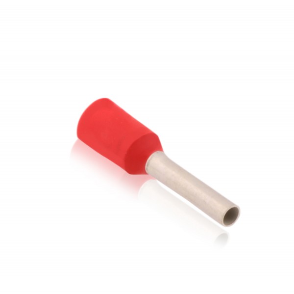 Aderendhülsen isoliert mit Kunststoffkragen Nenngröße DIN 1,50mm² Hülsenlänge 10,0mm Rot