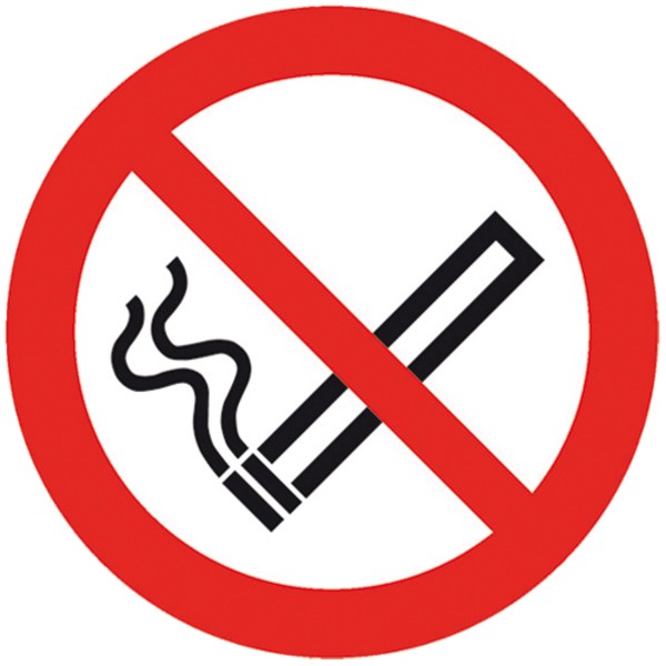 Rauchen verboten Verbotsschild P002 PVC Folie Aufkleber nachleuchtend 100mm