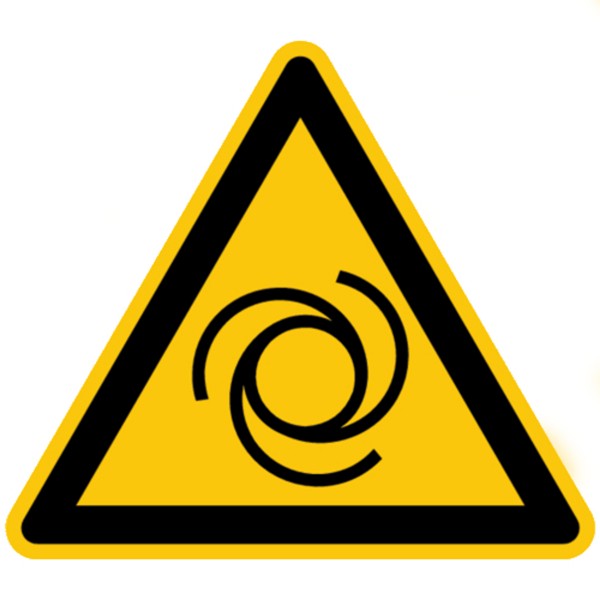Warnzeichen Warnung vor automatischem Anlauf Sicherheitsschild Warnschild 200mm aus selbstklebendem