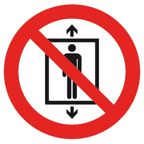 Verbotszeichen Diesen Aufzug für Personenbeförderung nicht benutzen Sicherheitsschild Verbotsschild
