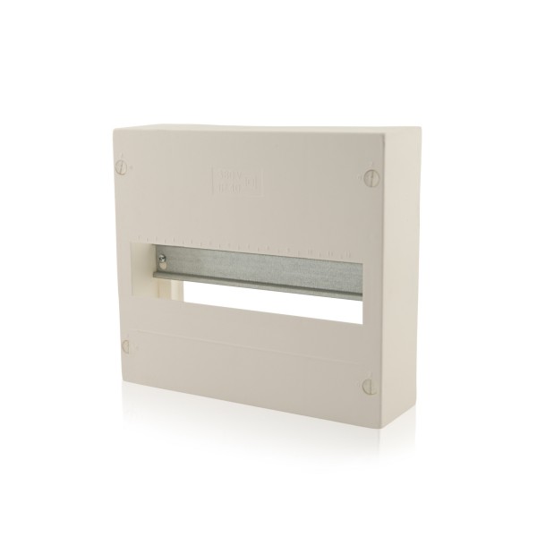 Sicherungskasten Schaltschrank Weiß ohne Tür Aufputz 1-reihig 12 TE IP30, 63A kompakt für Innenräume