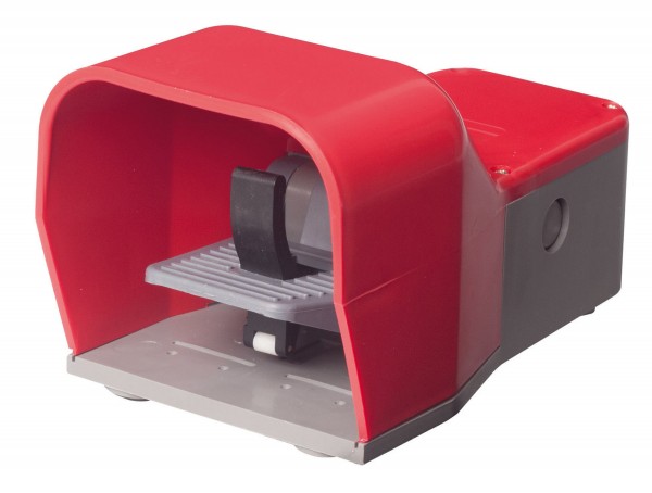 Fußschalter Fußpedal mit Schutzhaube in Rot 1NO+1NC Sprungschalter Kunststoff mit Sicherheitshebel