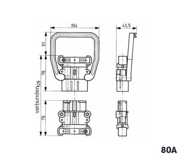 Batterieladedose  Gabelstapler Steckbuchse DC-Steckverbinder säurebeständig 