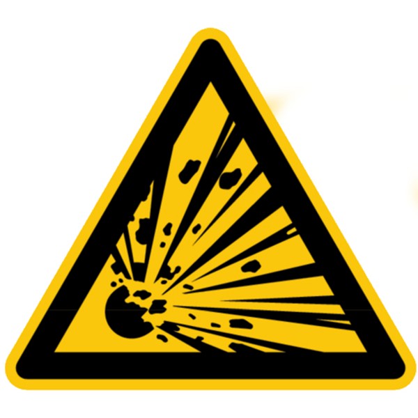 Warnzeichen Warnung vor explosionsgefährlichen Stoffen Sicherheitsschild Warnschild 200mm aus nicht
