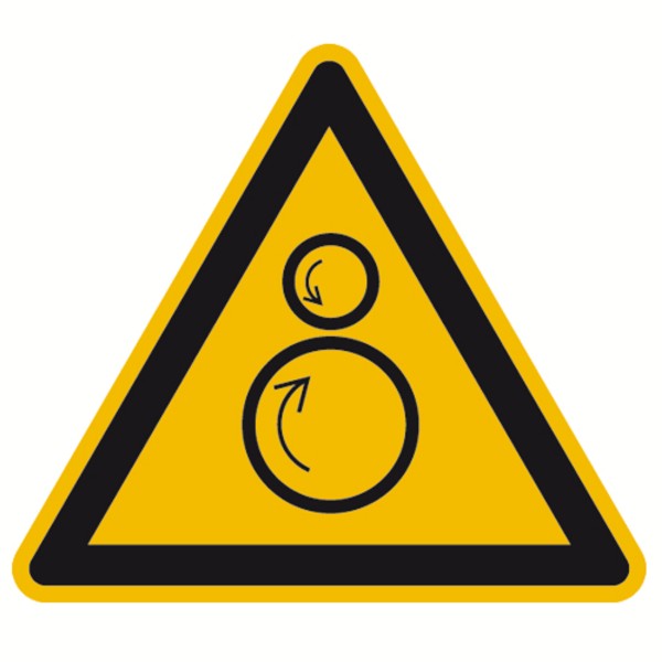 Warnzeichen Warnung vor Einzugsgefahr Sicherheitsschild Warnschild 200mm aus nicht selbstklebendem P
