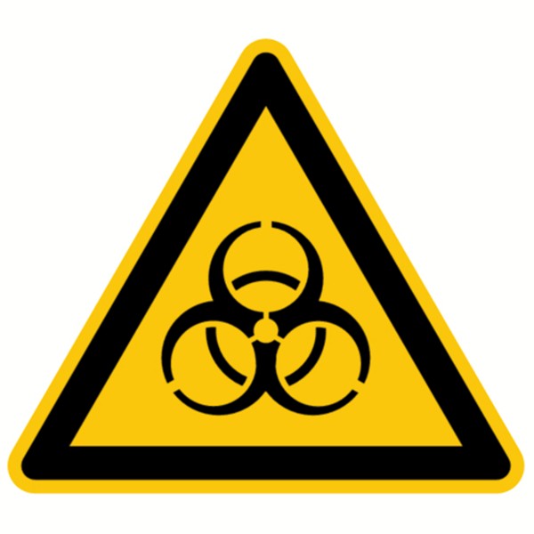 Warnzeichen Warnung vor Biogefährdung Warnschild 100mm aus selbstklebendem PVC Betriebsausstattung