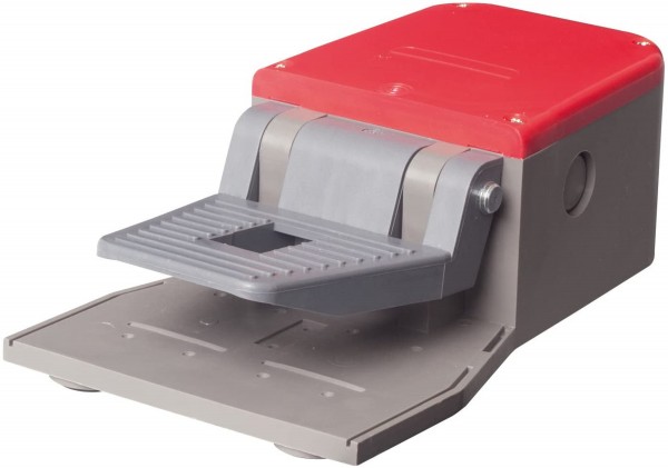 Fußschalter mit Abdeckung Rot 2NO+2NC Schleichschalter 2-stufig Kunststoff ohne Schutzeinrichtung