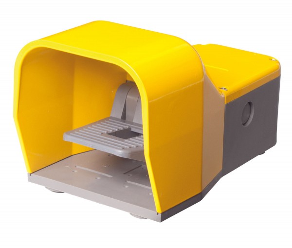 Fußschalter Fußpedal Gelb mit Schutzhaube 1NO+1NC Sprungschalter Kunststoff ohne Schutzeinrichtung