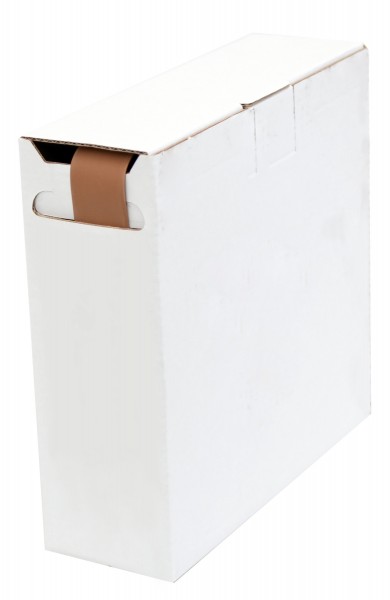 Schrumpfschlauch Isolierschlauch 2:1 (D=12,7mm/d=6,4mm) Länge 8 m braun in praktischer Spender Box