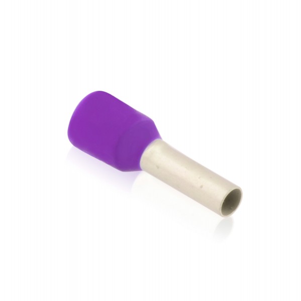 Aderendhülsen isoliert mit Kunststoffkragen DIN 0,25mm² Hülsenlänge 6,0mm violett