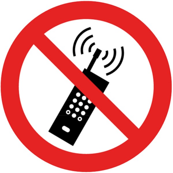 Handy verboten Aufkleber Schild P013 / D-P018 PVC Folie selbstklebend nachleuchtend 100mm