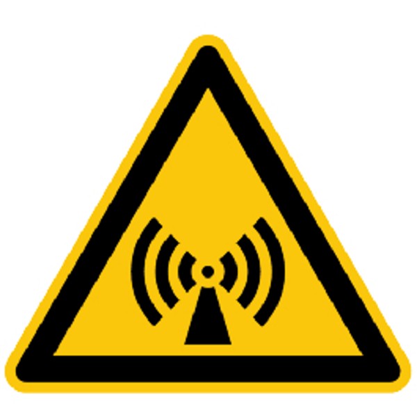Warnzeichen Warnung vor elektromagnetischen Feldern Warnschild 100mm aus selbstklebendem PVC Betrieb