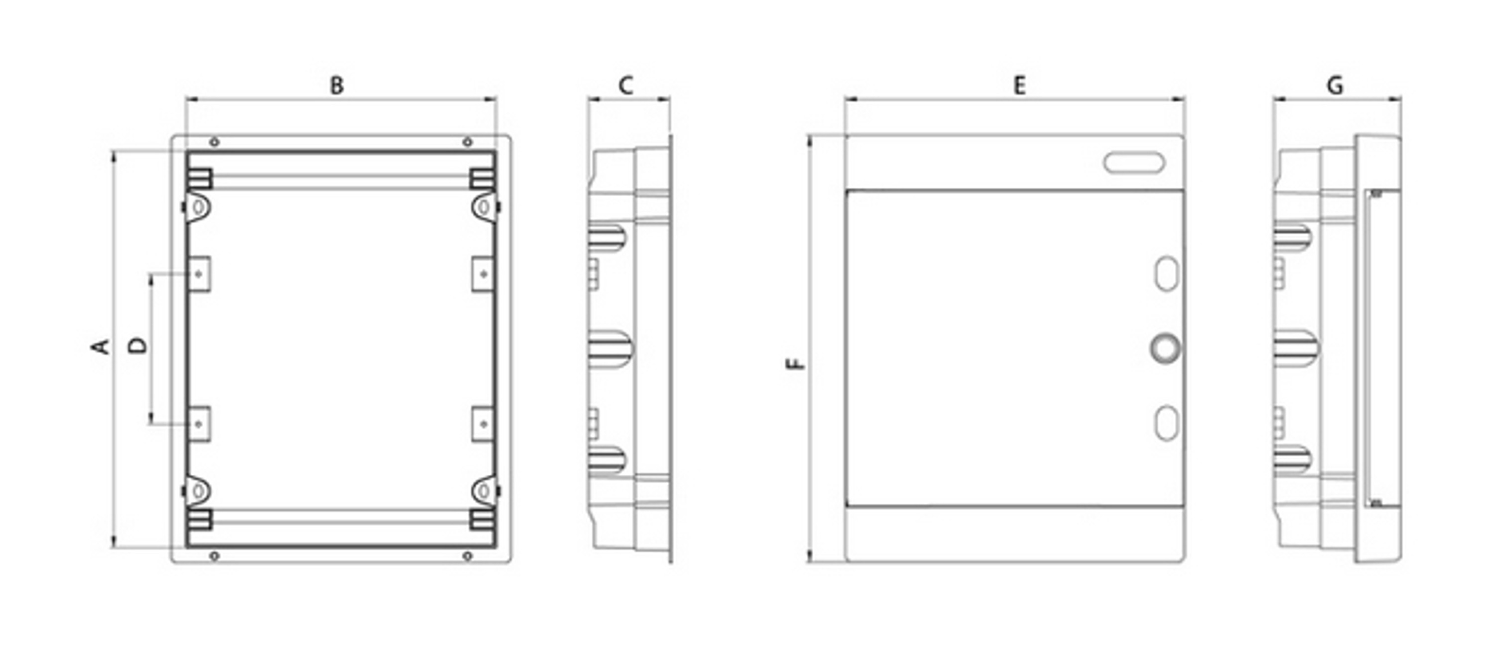 Verteilerkasten Unterputz-Sicherungskasten 2reihig Unterputz IP40 36TE weiße Tür 
