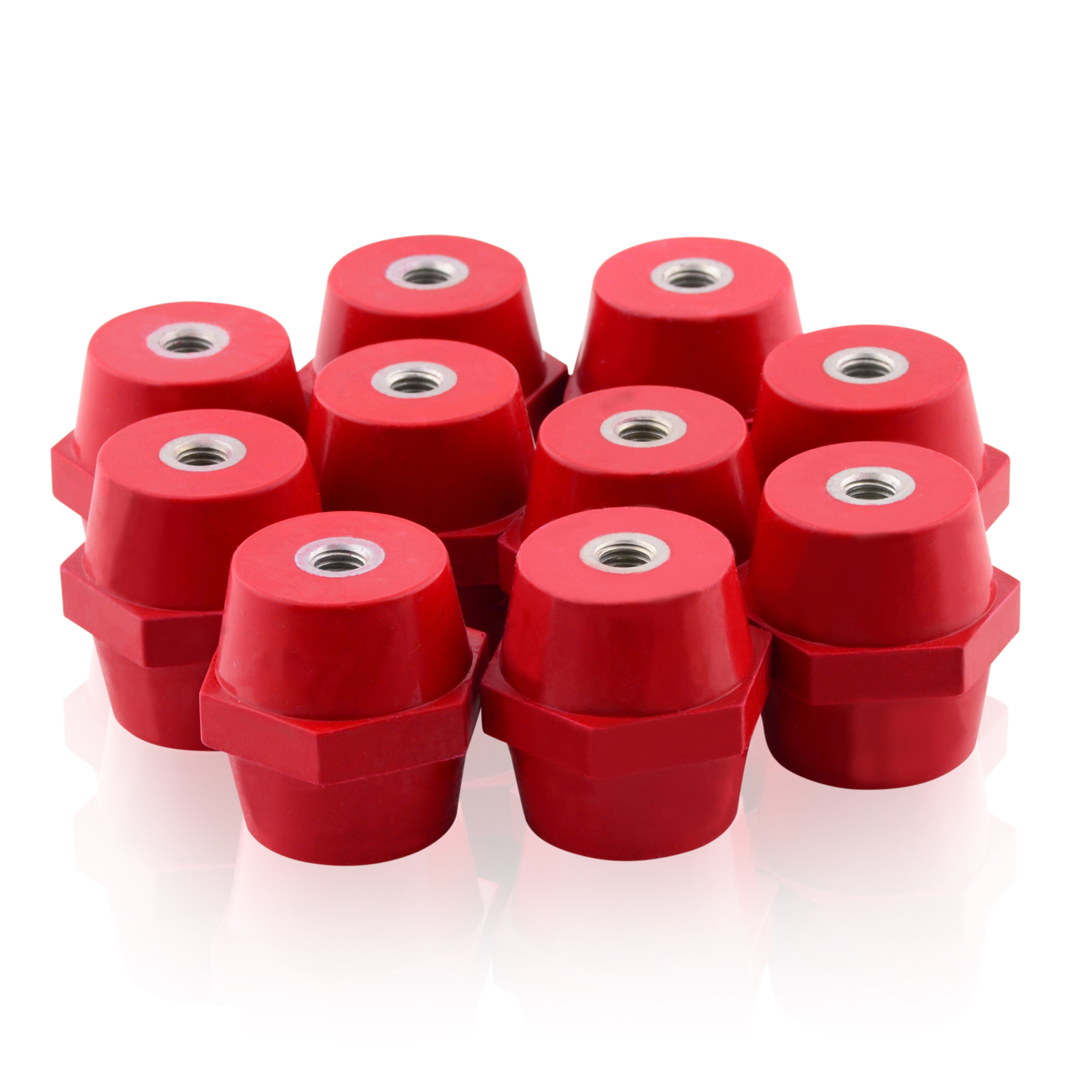 Isolateurs m8 rouge 45x46mm de polyester stützisolator selbstverlöschend 5 Pièce 