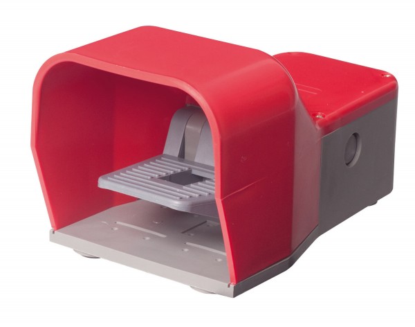Fußschalter Fußpedal mit Schutzhaube in Rot 1NO+1NC Sprungschalter Kunststoff ohne Schutzeinrichtung