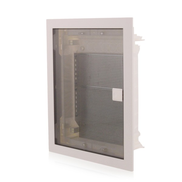 Multimediaverteiler Kommunikationsverteiler Unterputz, IP40, transparente Tür, 650°C Media