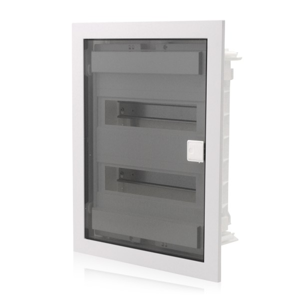 Verteilerkasten Unterputz 2-reihig für 24TE IP40 mit transparenter Tür