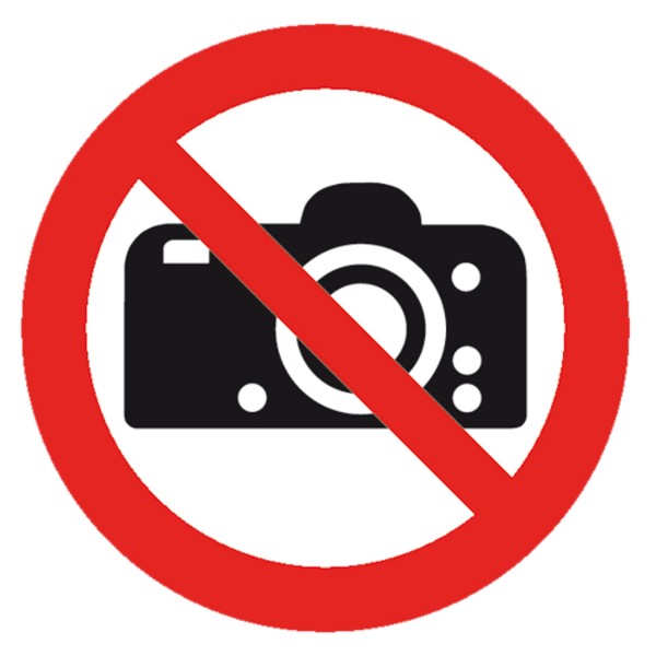 Fotografieren verboten Aufkleber P029 PVC Folie selbstklebend 200mm nachleuchtend