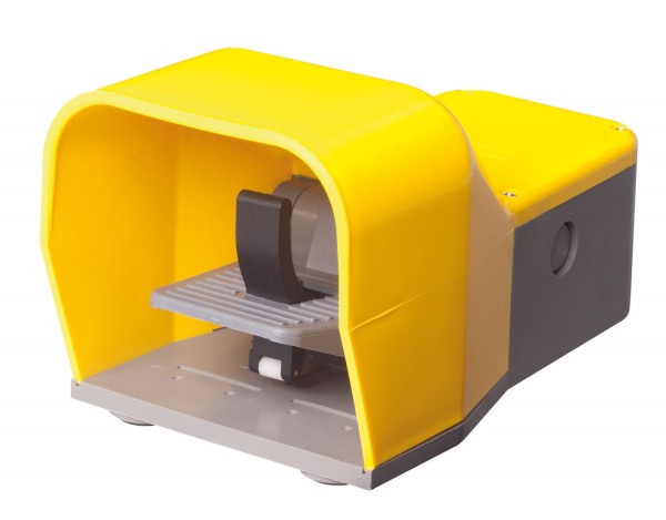 Fußschalter mit Schutzhaube Gelb 2NO+2NC Schleichschalter 2-stufig Kunststoff mit Sicherheitshebel