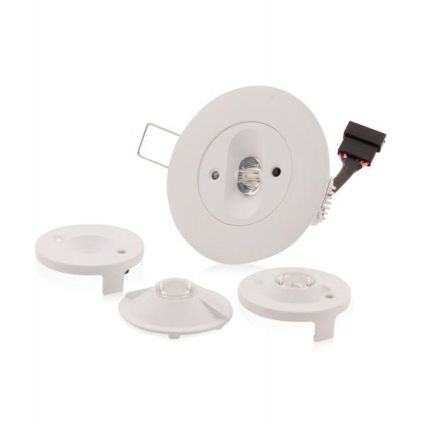 Sicherheitsleuchte SMD-LED Notleuchte mit Akku IP 20 Kunststoff in Weiß Deckeneinbau, Notlicht 3h/8h